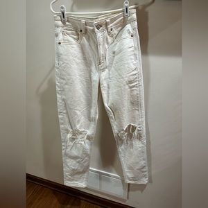 American eagle stretch cream jeans, size 2 regular